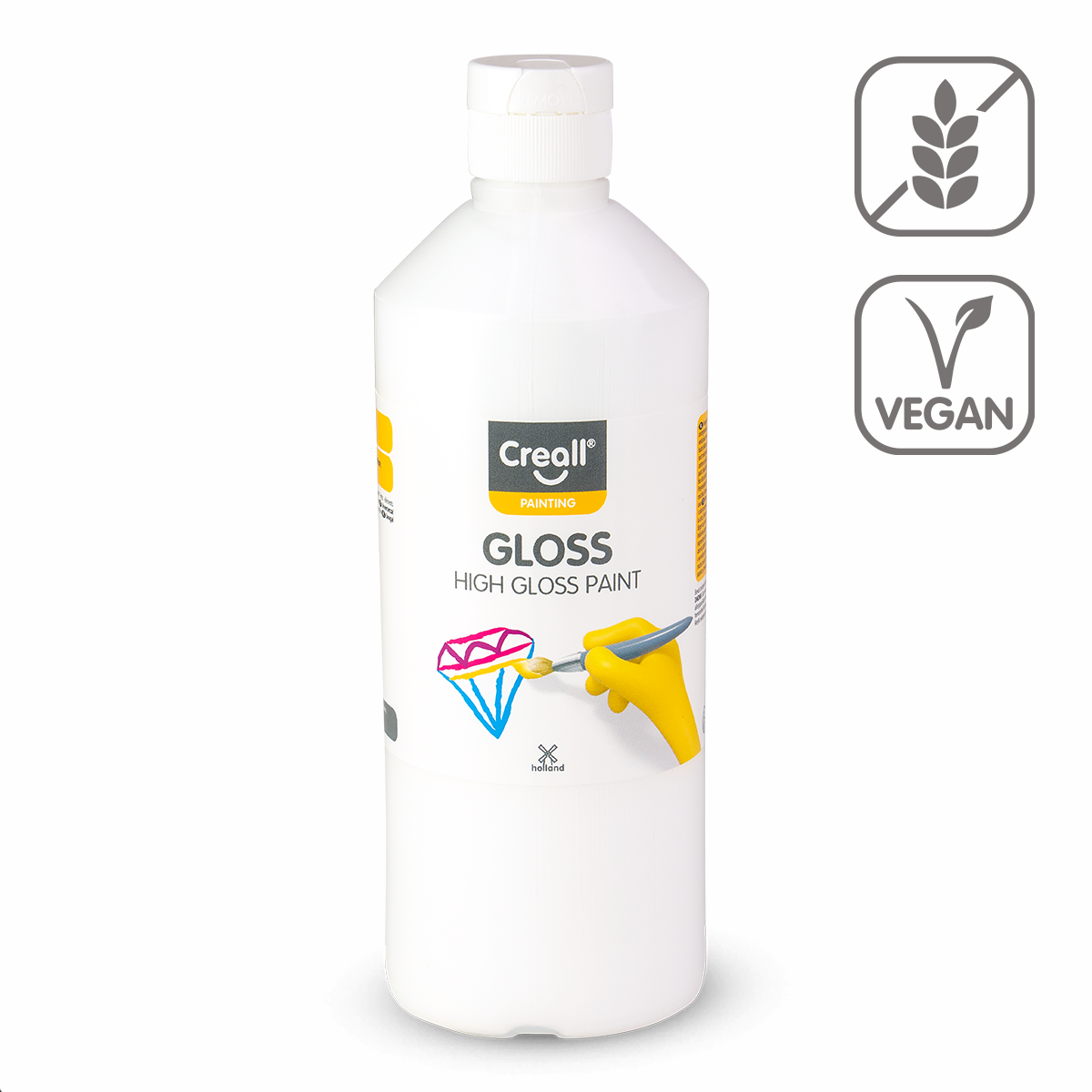 Lesklá polyvinylová barva Creall Gloss 500 ml – bílá