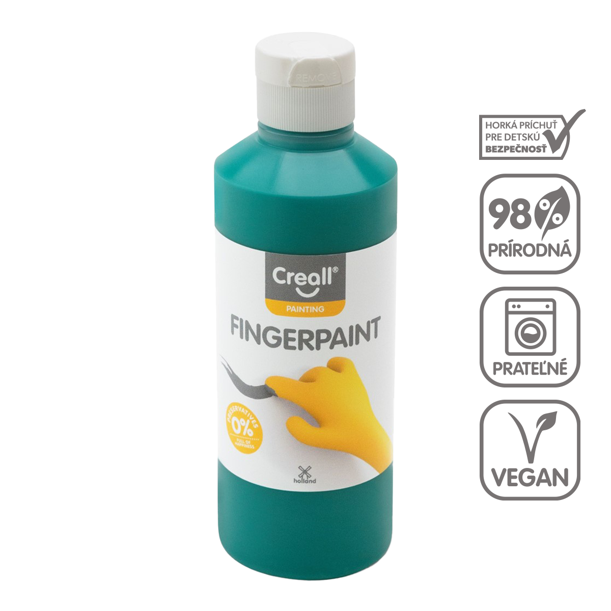 Prstová barva Creall 250 ml – zelená
