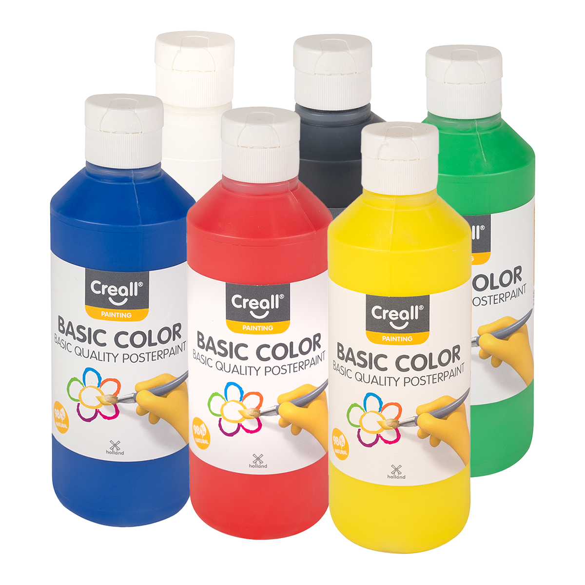 Temperové barvy Creall – sada 6 × 250 ml, mix barev