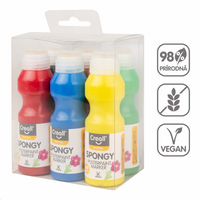 Sada temperových barev s houbičkou Creall Spongy – 6 × 70 ml