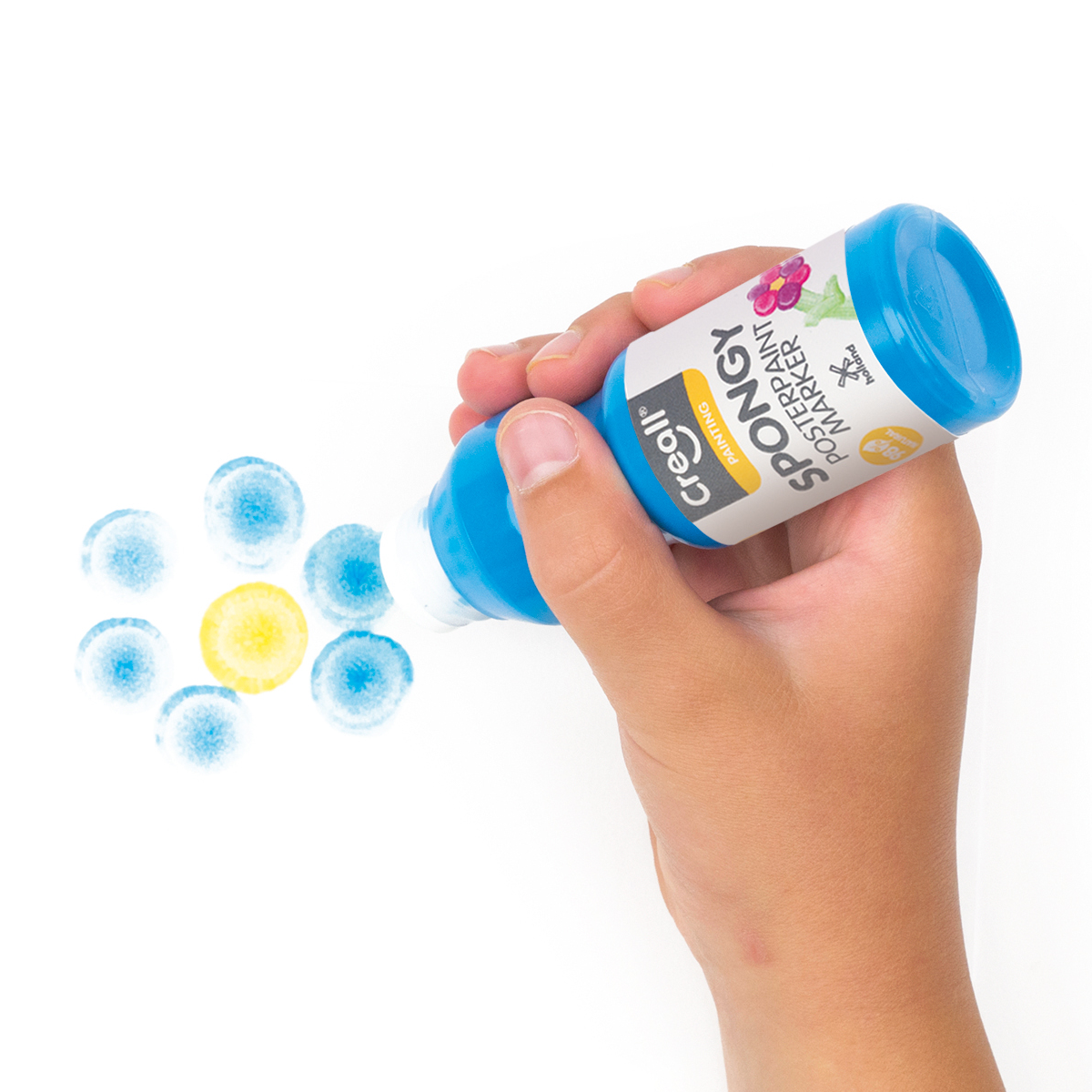 Sada temperových barev s houbičkou Creall Spongy – 6 × 70 ml