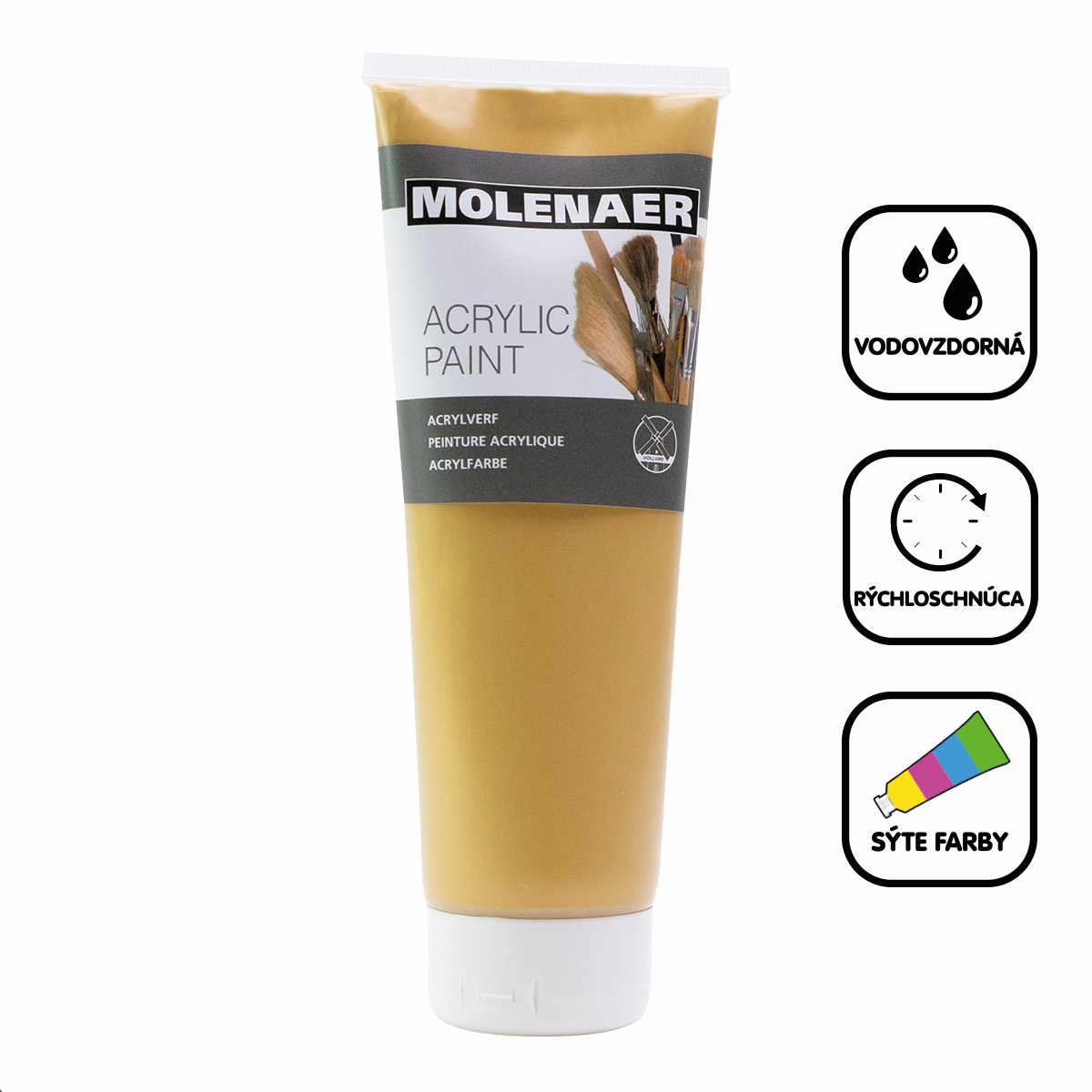 Akrylová barva Molenaer 250 ml – zlatá