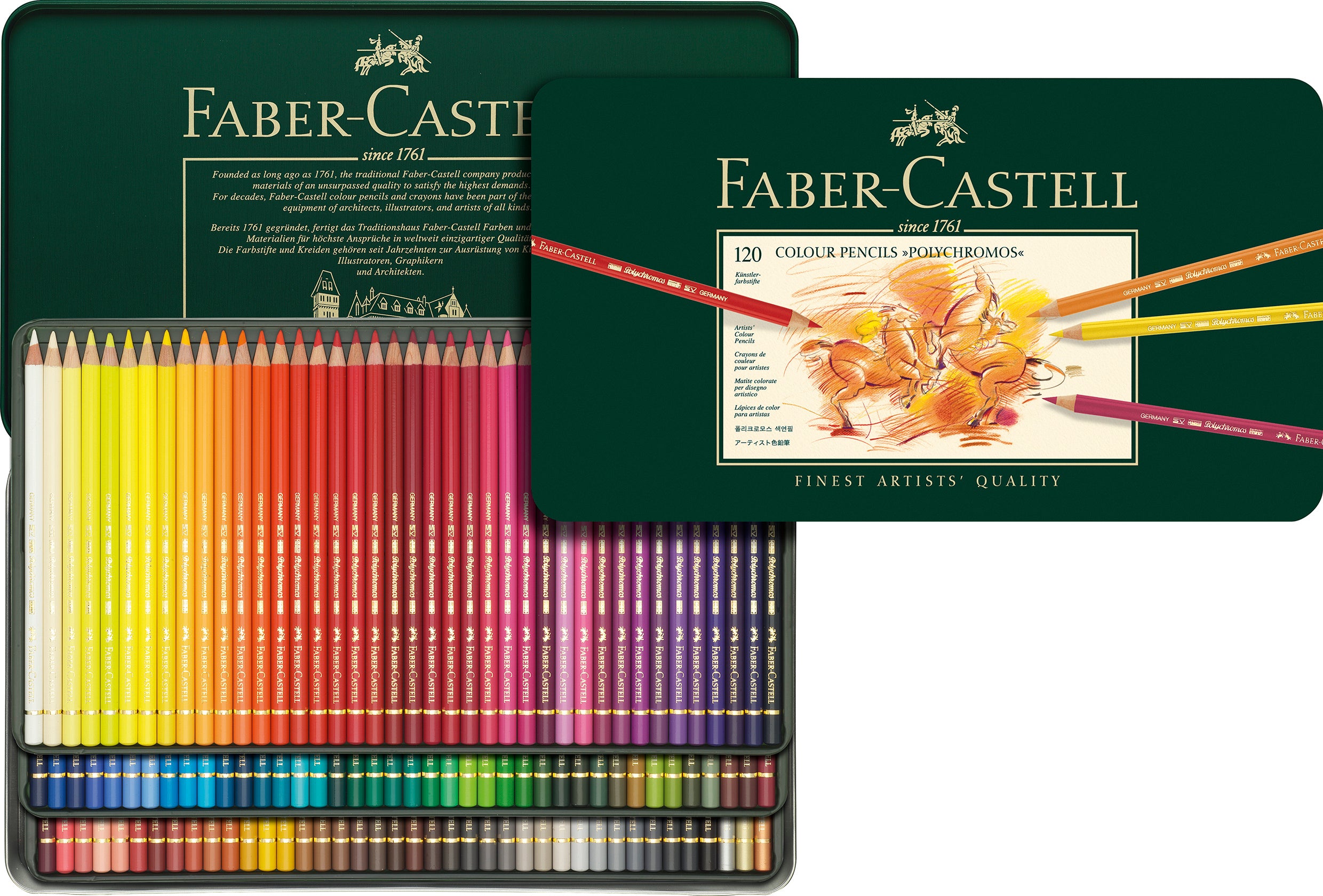 Pastelky Polychromos set 120 ks - plech
