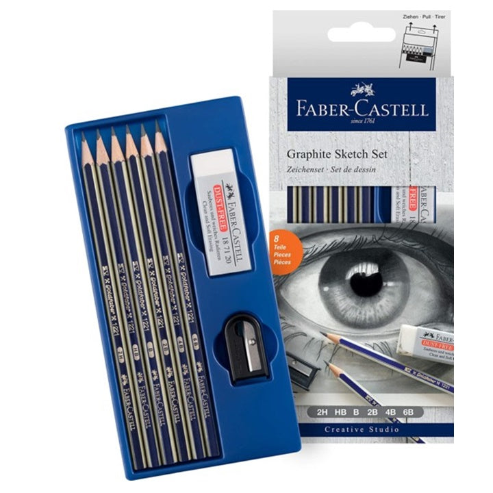 Grafitový set na skicování Faber-Castell - 8 ks