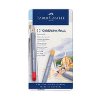 Akvarelové pastelky Goldfaber Aqua set 12 barev / plechové pouzdro