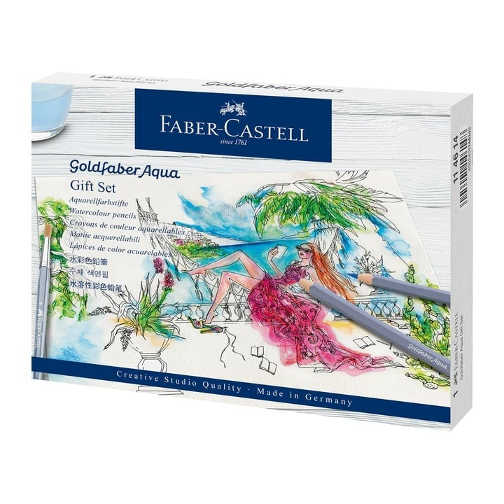 Dárková sada akvarelových tužek Faber-Castell Goldfaber Aqua