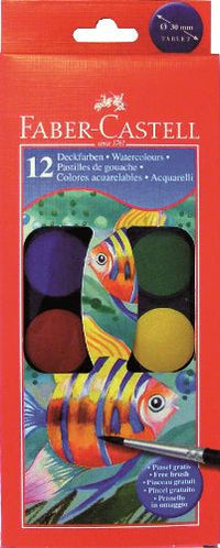 Vodové barvy 12 barevné. 30mm