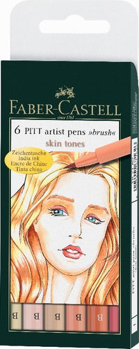 Sada uměleckých per PITT se 6 kusy kůže