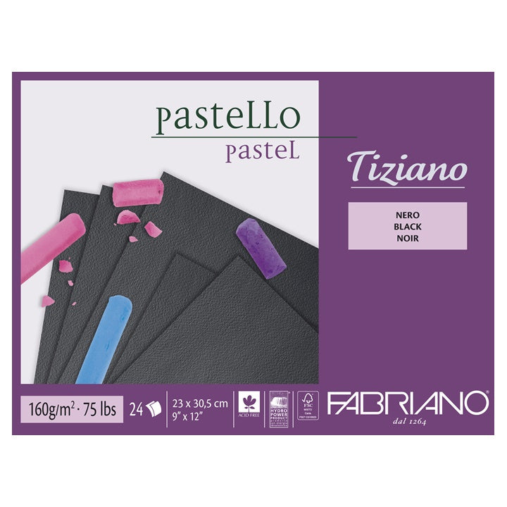 Blok černých papírů pro pastel FABRIANO Tiziano