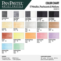 PanPastel Metallic and Pearlescent Pastel Set with Golden Mediums - 17 ks