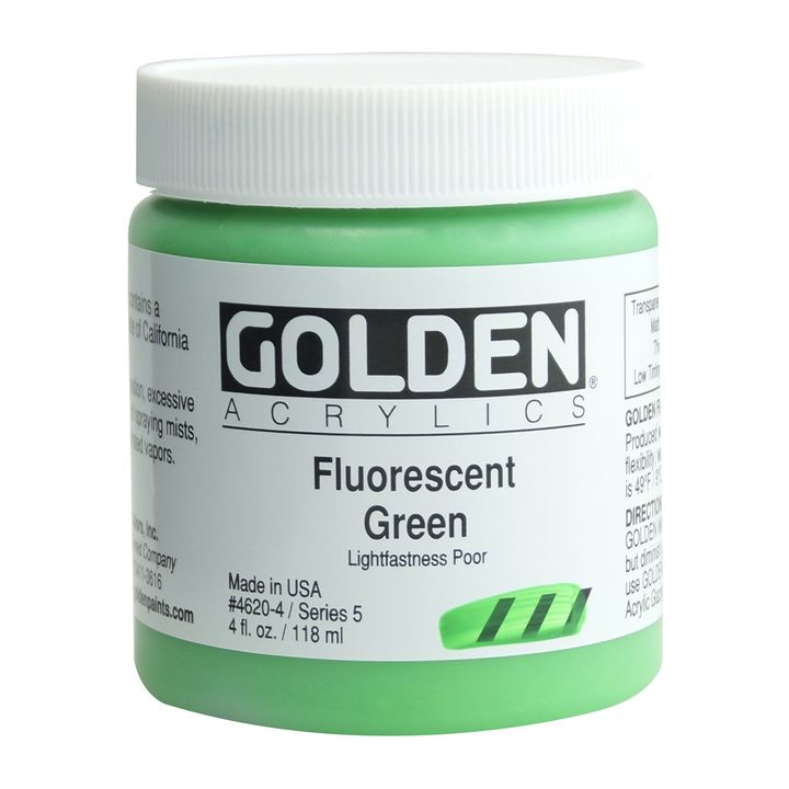 GOLDEN Heavy Body Fluorescenční akrylová barva – 4620 zelená