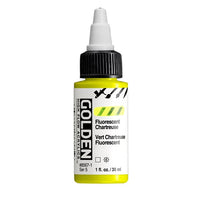 GOLDEN Fluorescenční akrylová barva s vysokým průtokem 30 ml – 8567 Chartreuse
