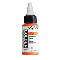 GOLDEN Fluorescenční akrylová barva s vysokým průtokem 30 ml – 8569 oranžová
