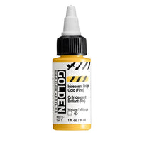GOLDEN Iridescentní akrylová barva s vysokým průtokem 30 ml – 8511 Jasná Zlatá Jemná