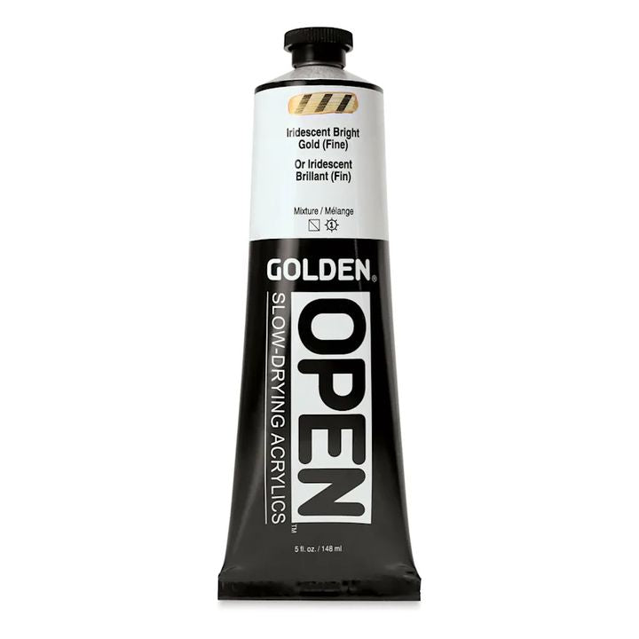 GOLDEN OPEN Pomalu schnoucí iridescentní akrylová barva 148 ml – 7480 Jasná Zlatá Jemná