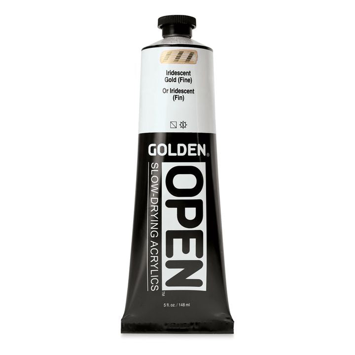 GOLDEN OPEN Pomalu schnoucí iridescentní akrylová barva 148 ml – 7484 Zlatá Jemná