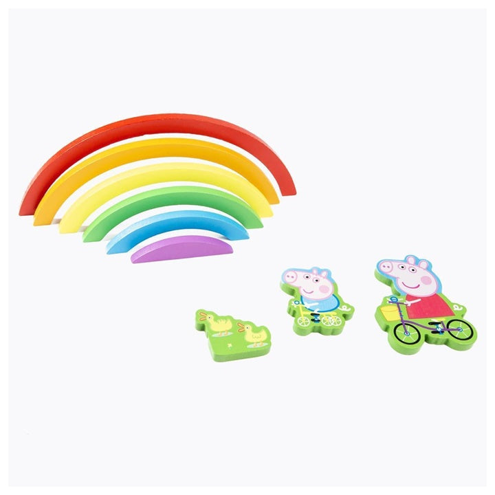 3D dřevěné duhové puzzle PEPPA PIG