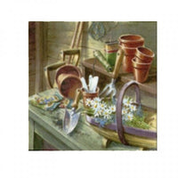 Ubrousky na DEKUPÁŽ - Daisies in Garden Shed - 1 ks