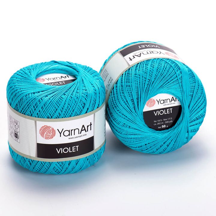 Bavlněná příze YarnArt Violet 50 g – 0008 tyrkysová