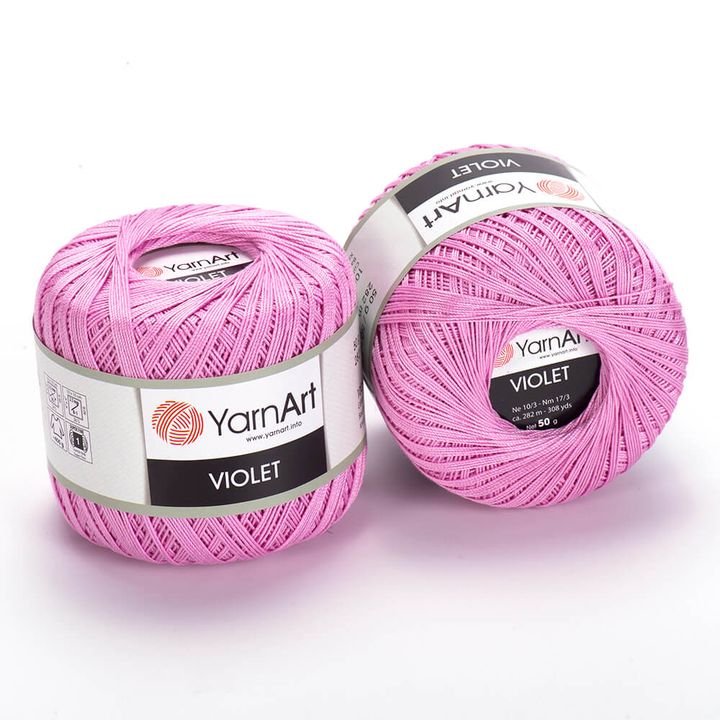Bavlněná příze YarnArt Violet 50 g – 319 růžová
