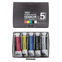 Profesionální kvašové barvy Holbein Artists - základní sada 5 x 15 ml