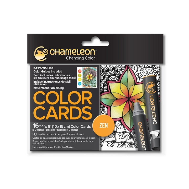 Chameleon Zen kartičky na vymalování - 16 ks