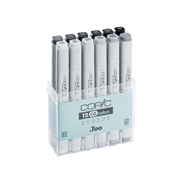 Popisovače COPIC Classic Gray Colours / sada 12 ks