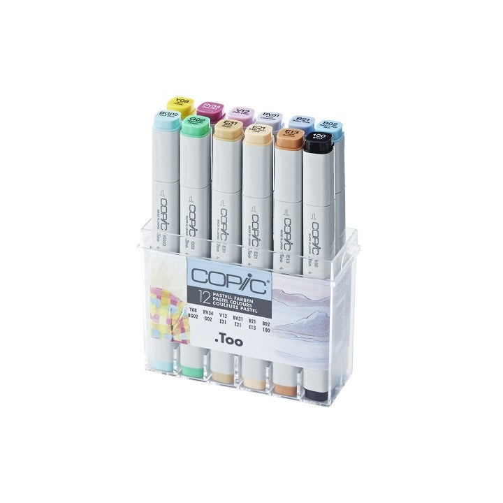 Popisovače COPIC Classic Pastel Colours / sada 12 ks