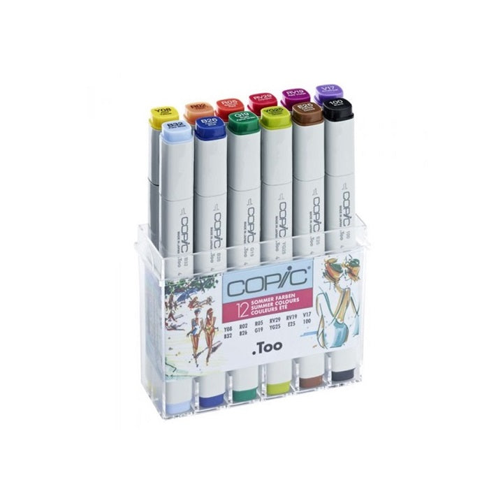 Popisovače COPIC Classic Summer Colours / sada 12 ks