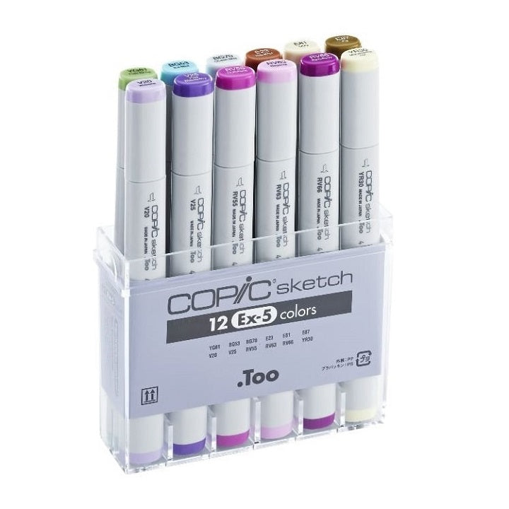 Popisovače COPIC Sketch Ex-5 / sada 12 ks