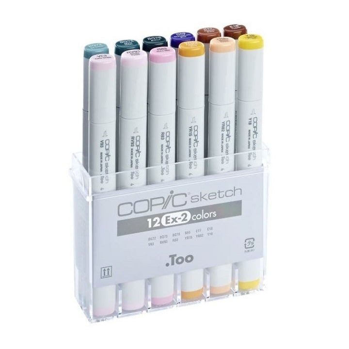 Popisovače COPIC Sketch Ex-2 / sada 12 ks