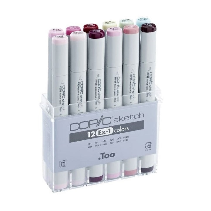 Popisovače COPIC Sketch Ex-1 / sada 12 ks