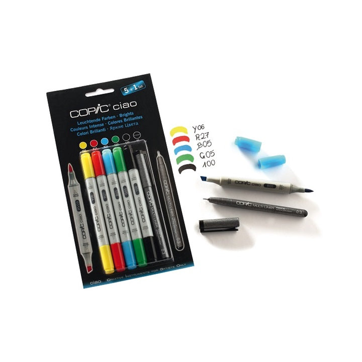 Popisovače COPIC Ciao Bright Tones / sada 5 + 1