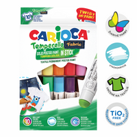 Carioca temperové barvy na textil v tyčince – sada 10 ks