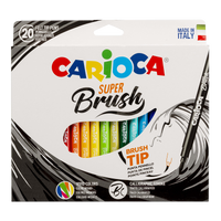 Carioca Brush fixy se štětcovým hrotem, 20 ks, mix barev
