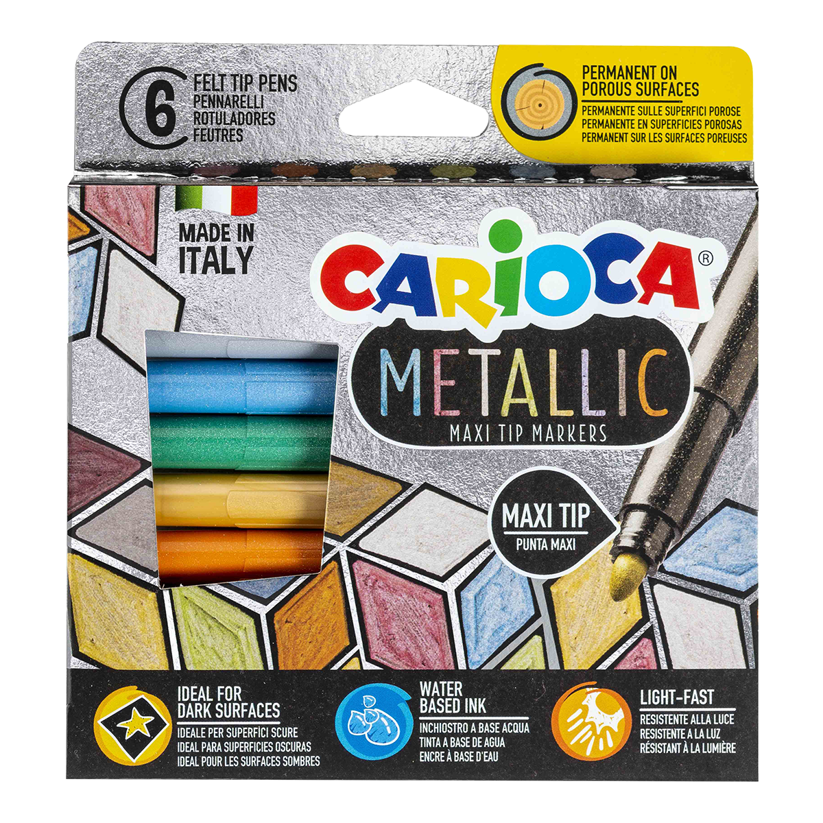 Carioca fixy Metallic, hrot, mix barev