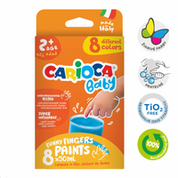 Prstové barvy Carioca Baby 2+, 8 × 50 ml