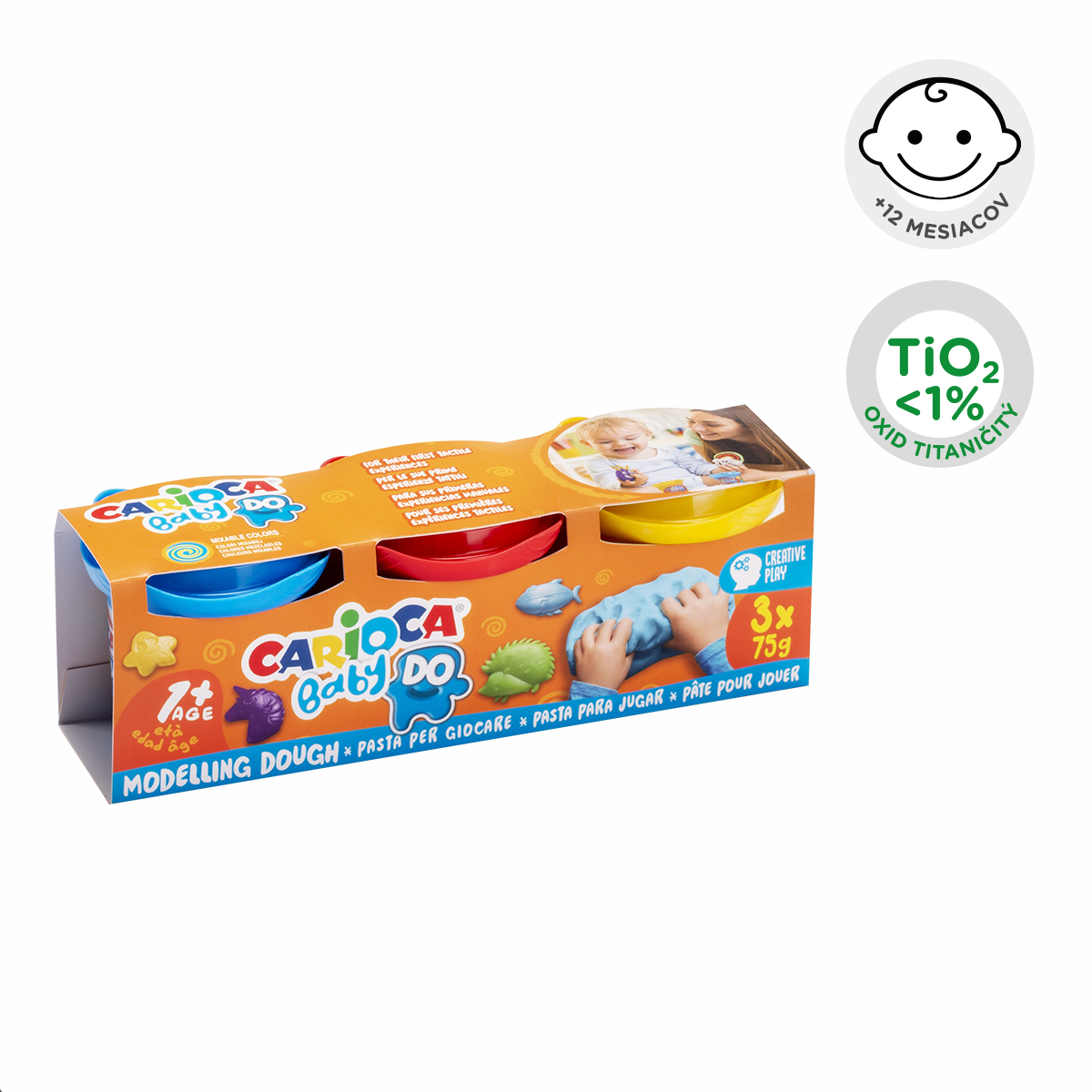 Carioca Baby Do 1+ modelovací hmota, 3 × 75 g, mix barev