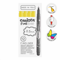 Jemné linery Carioca Fineliner 0,5 mm – 12 ks – žlutý