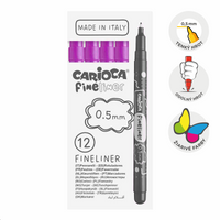 Jemné linery Carioca Fineliner 0,5 mm – 12 ks – fialový