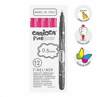Jemné linery Carioca Fineliner 0,5 mm – 12 ks – růžový