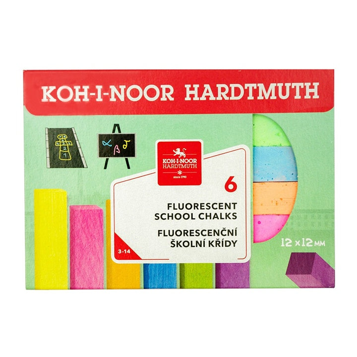 Fluorescenční školní křída KOH-I-NOOR, sada 6 barev