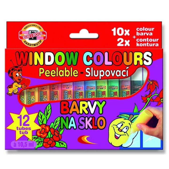 Sada odlupovacích barev na sklo KOH-I-NOOR 12x10 ml