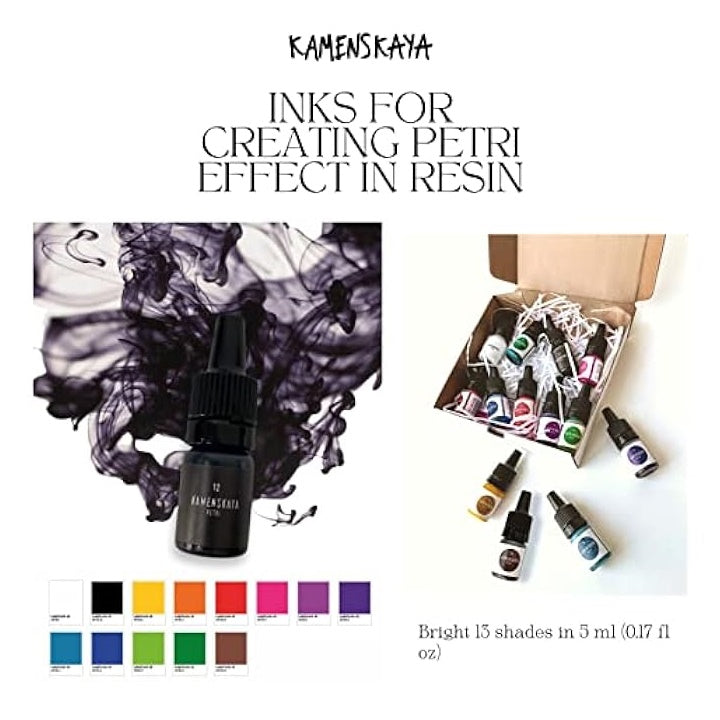 Mini sada PETRI INKS KAMENSKAYA pro pryskyřici 13 x 5 ml