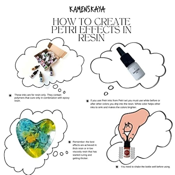 Mini sada PETRI INKS KAMENSKAYA pro pryskyřici 13 x 5 ml