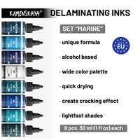 KAMENSKAYA Sada delaminačních inkoustů 'Marine' 8x30 ml