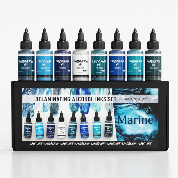 KAMENSKAYA Sada delaminačních inkoustů 'Marine' 8x30 ml