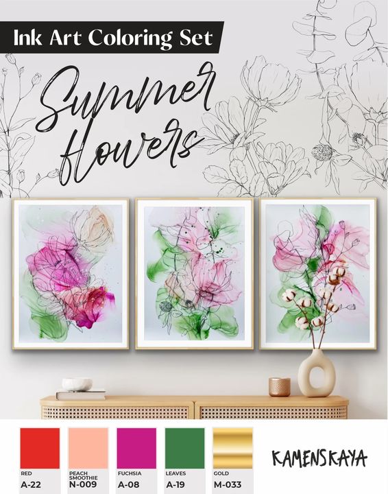 Sada inkoustů KAMENSKAYA 'SUMMER FLOWERS'
