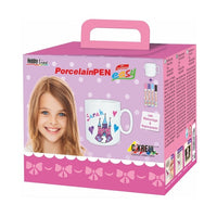 Pera na porcelán pro dívky - KREUL / sada 4 ks s hrnkem