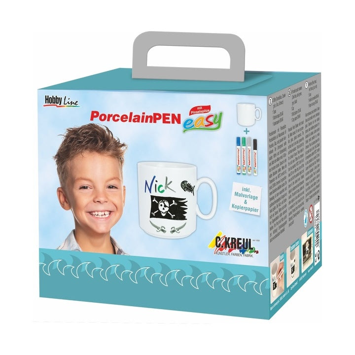 Pera na porcelán pro chlapce - KREUL / sada 4 ks s hrnkem